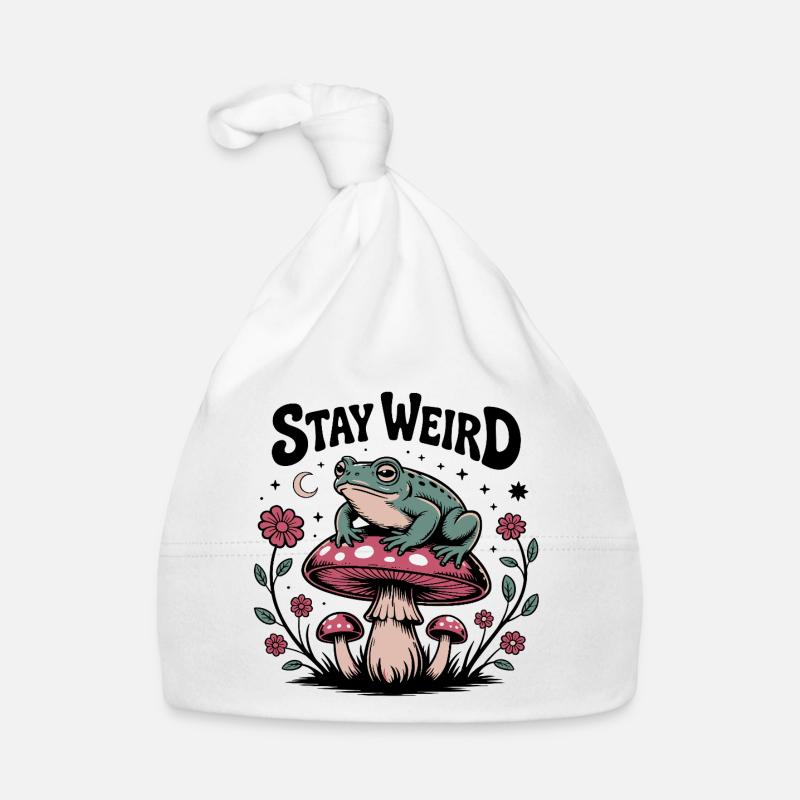Stay Weird - Drôle de dicton - Bonnet bio Bébé - blanc