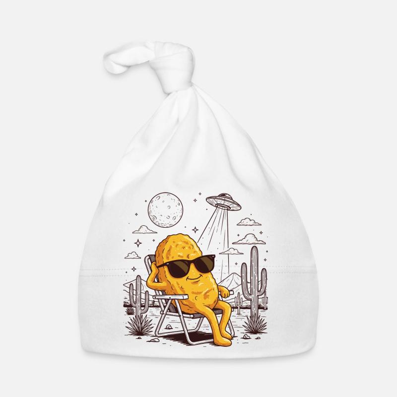 Humor Meme Desert UFO Chicken Nugget Organic Baby Cap