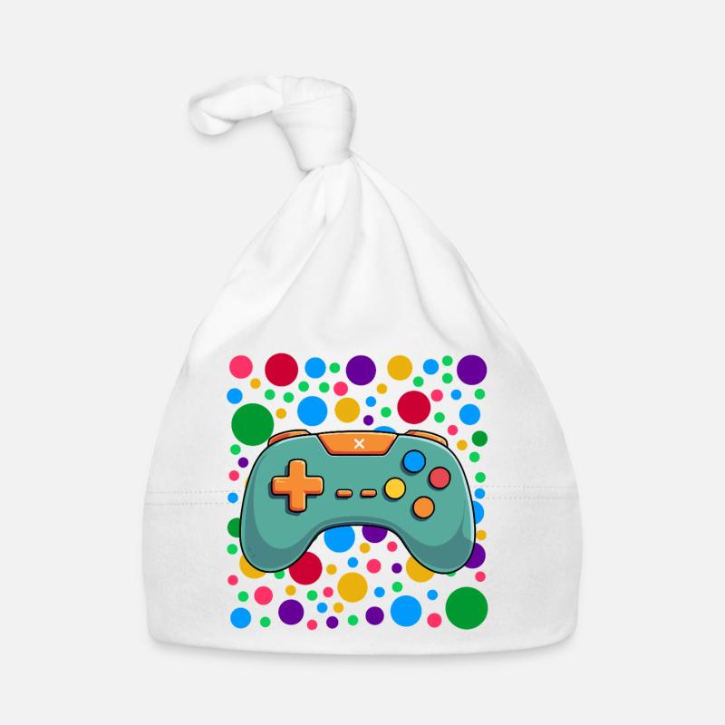 Colourful Gaming Controller Spotty Dotted Gaming Organic Baby Cap