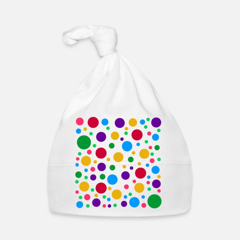 Colourful Polka Dot Pattern – Bright Spotty Dotted Organic Baby Cap