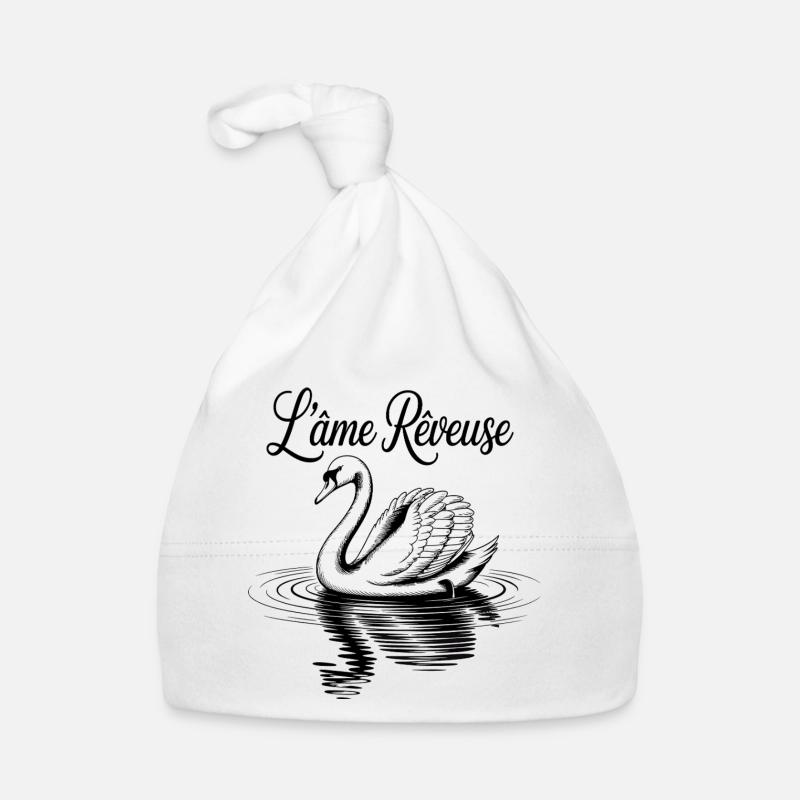 Cygne noir romantique sur eau Bonnet bio Bébé