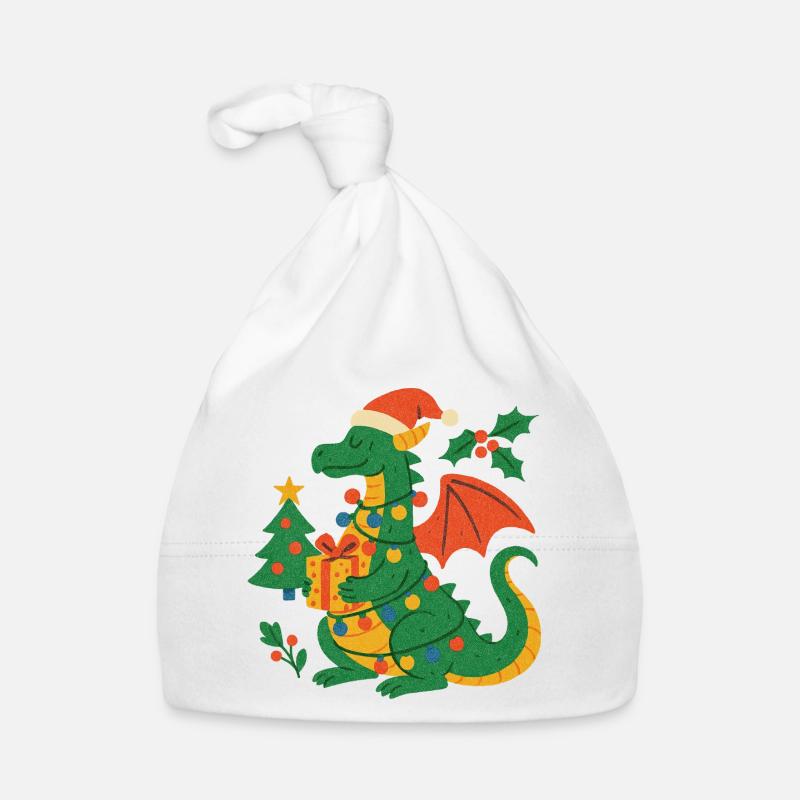 Festlicher Drache mit Geschenken Baby Bio-Mütze