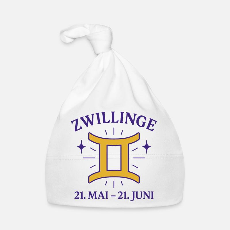 Sternzeichen Zwillinge Baby Bio-Mütze