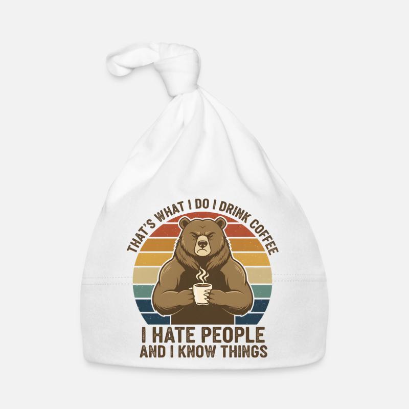 Bear Coffee Rebel Retro Organic Baby Cap