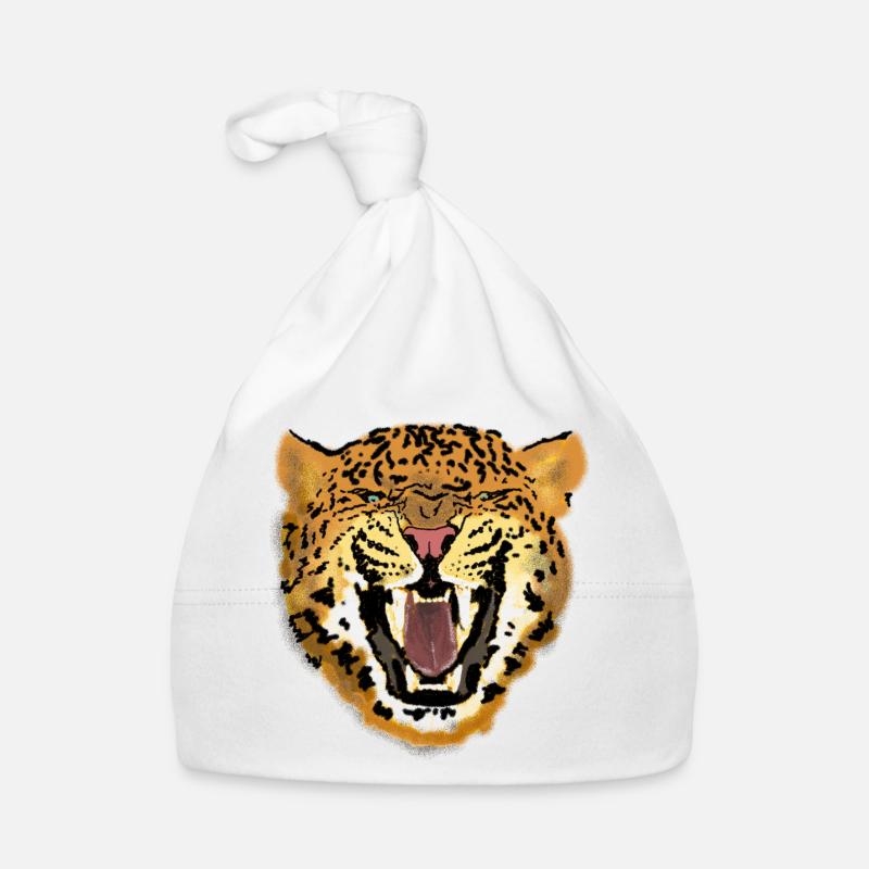 Leopardengesicht Brüllendes Kunstdesign Baby Bio-Mütze