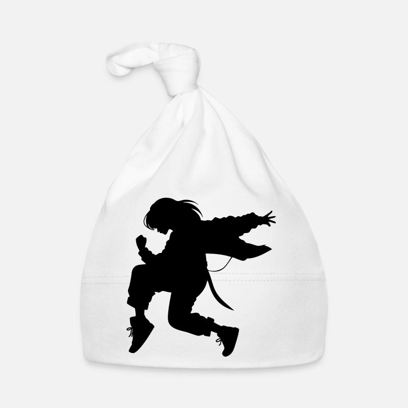 Breakdance B-Girl Silhouette in Action Baby Bio-Mütze