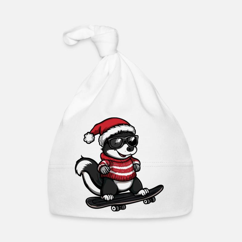 Skunk Christmas Funny Organic Baby Cap