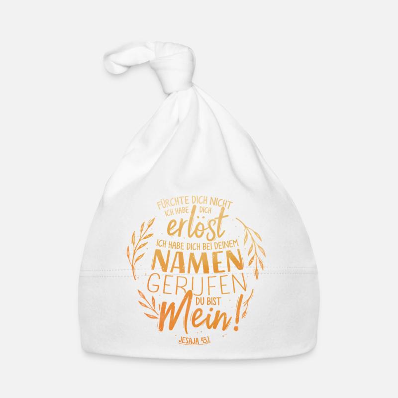 Appelé par ton nom - Lettrage de versets bibliques Bonnet bio Bébé