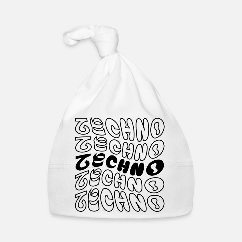 Wellenförmiges Techno-Logo-Design. Baby Bio-Mütze