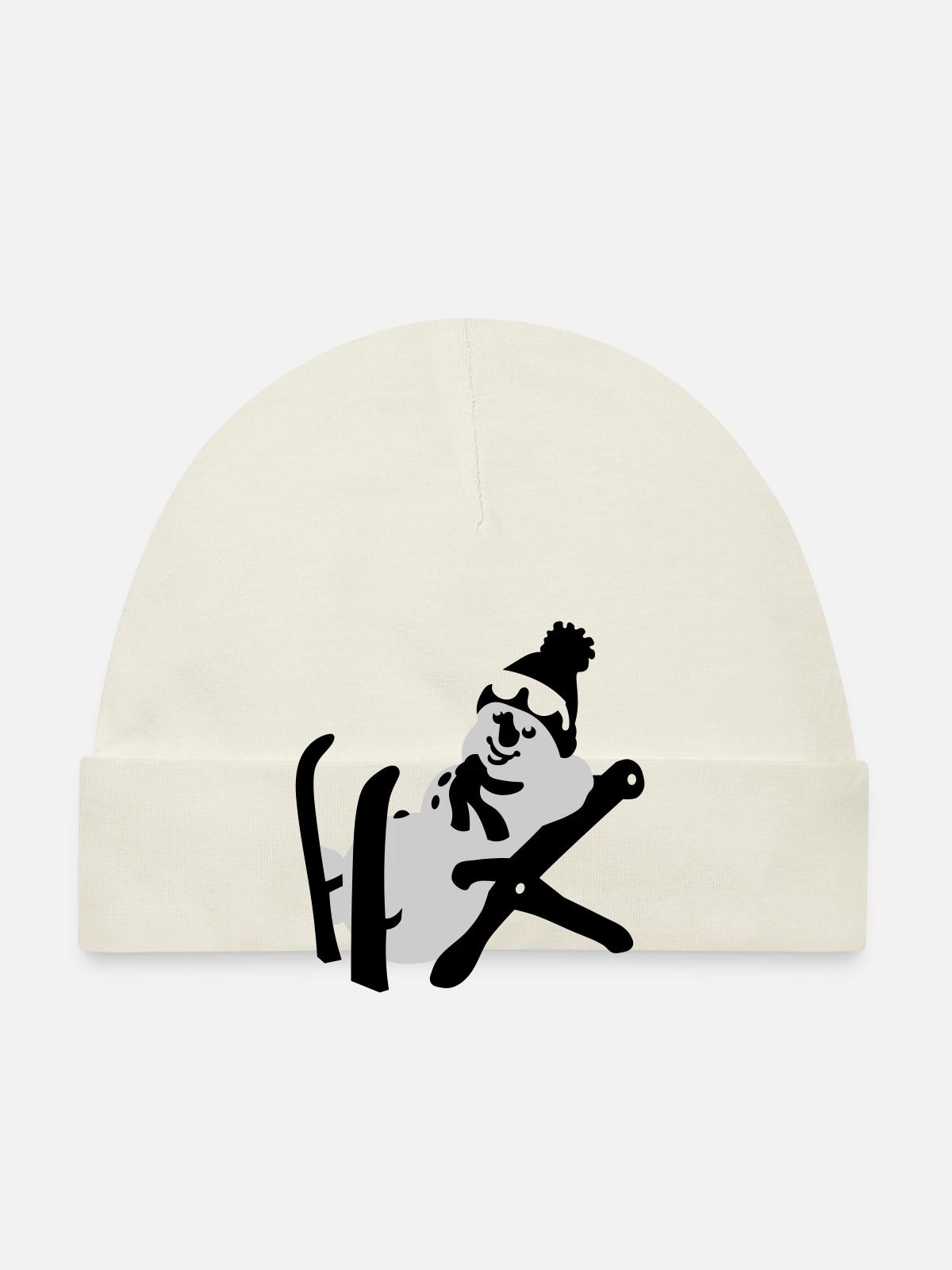 Bonhomme de neige - Bonnet bio Bébé - blanc - Devant