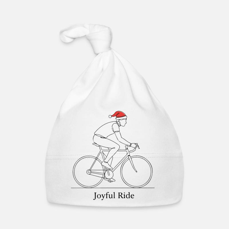 Balade joyeuse Père Noël cycliste Bonnet bio Bébé