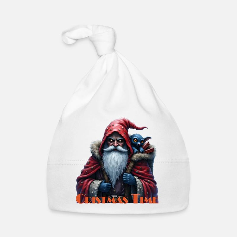 Père Noël et chat bleu Fantasy Bonnet bio Bébé