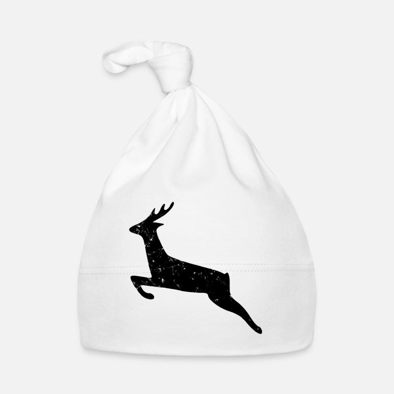 Cerfs traversant le cerf de Noël utilisé regarder forêt sauvage Bonnet bio Bébé