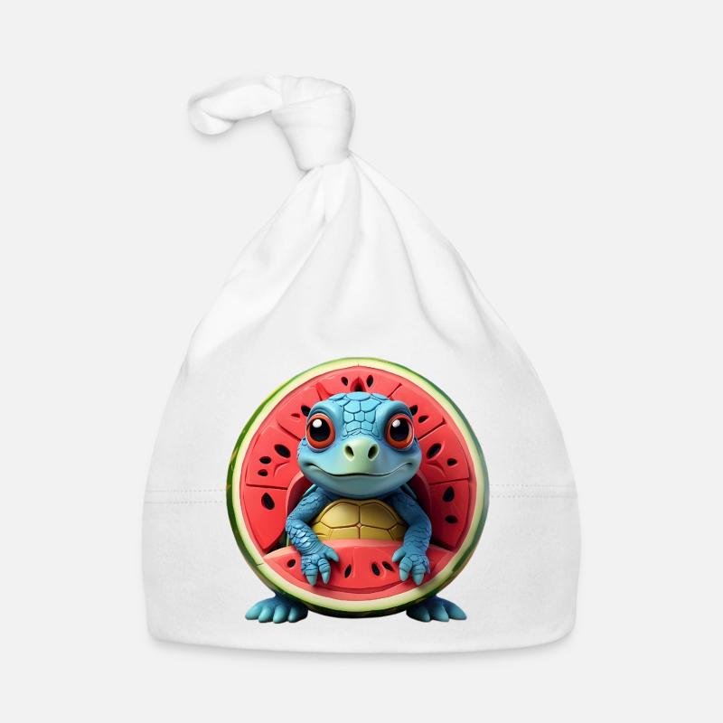Melon turtle in the fruit core Organic Baby Cap