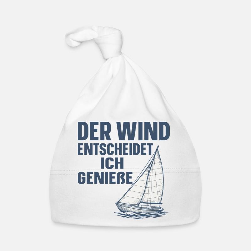 Le vent décide, j’en profite. Motif de la voile Bonnet bio Bébé