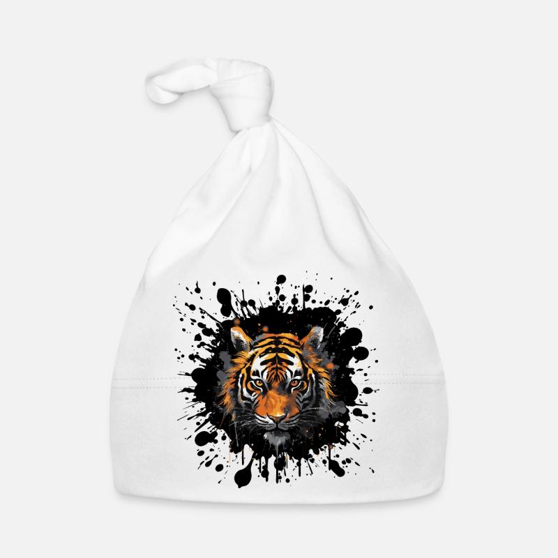 Éclat de couleur animal tigre Bonnet bio Bébé