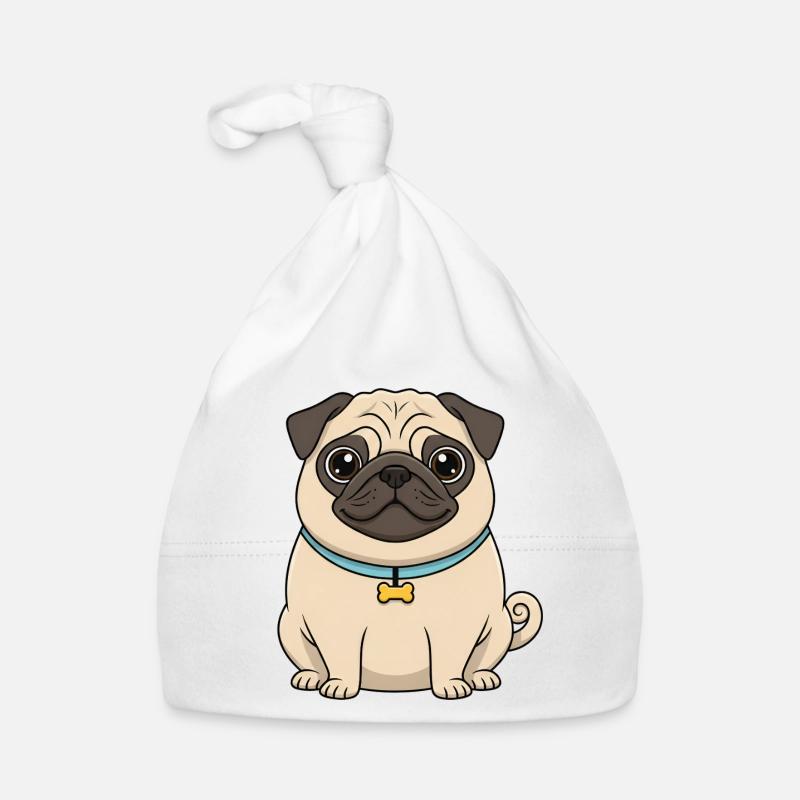 Süßer Mops Baby Bio-Mütze