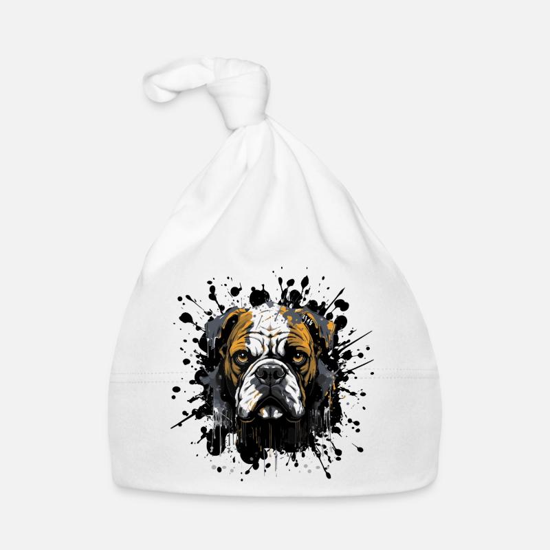 Portrait de tête de bouledogue éclaboussé Bonnet bio Bébé