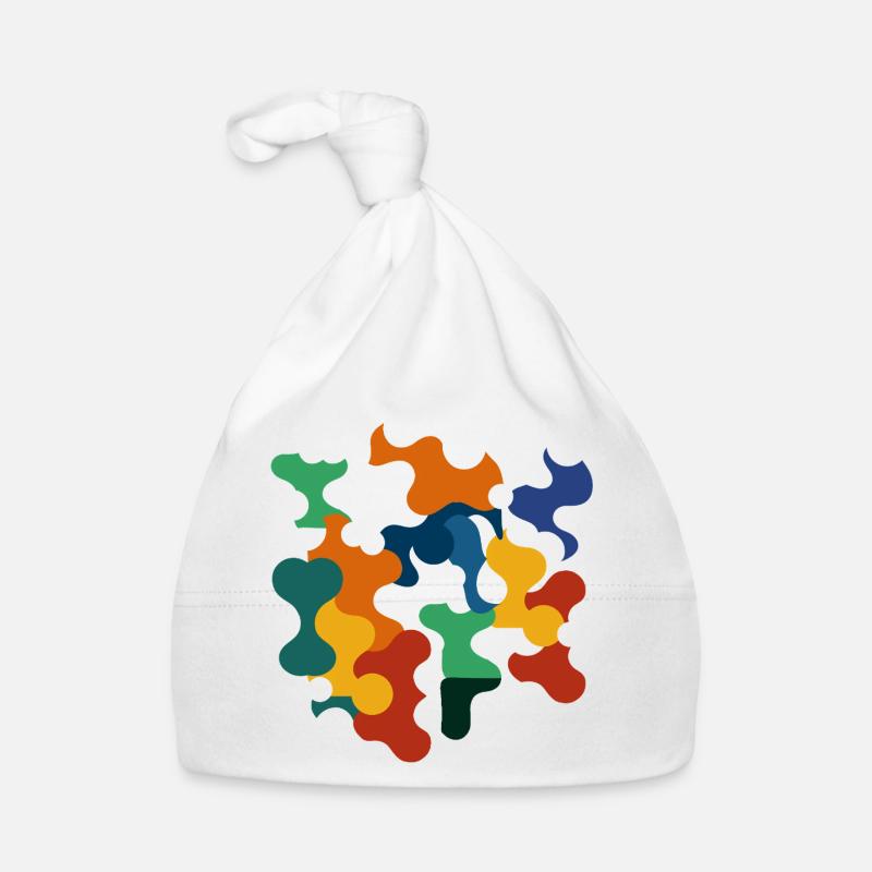 Abstrakte bunte Formen in modernem Design Baby Bio-Mütze