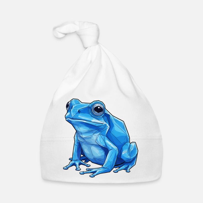 Geometric Blue Frog Organic Baby Cap