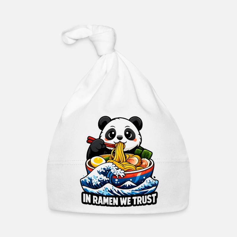 Panda In Ramen We Trust Organic Baby Cap