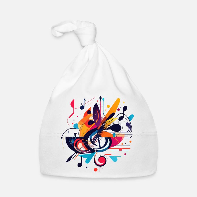 Notes de clé de musique signes de couleur Bonnet bio Bébé