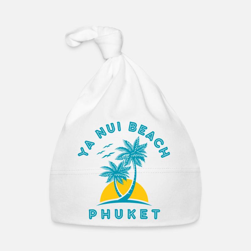 Phuket Beach Palm Sunset Organic Baby Cap