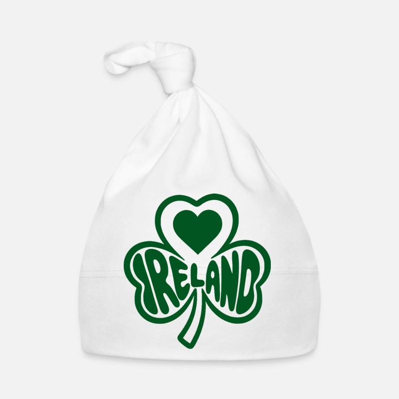 Celtic Shamrock Heart Ireland Organic Baby Cap