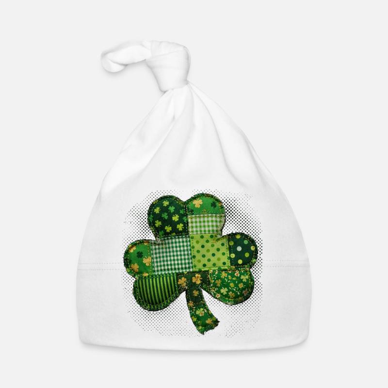 Trèfle – St. Patrick vintage en patchwork Bonnet bio Bébé