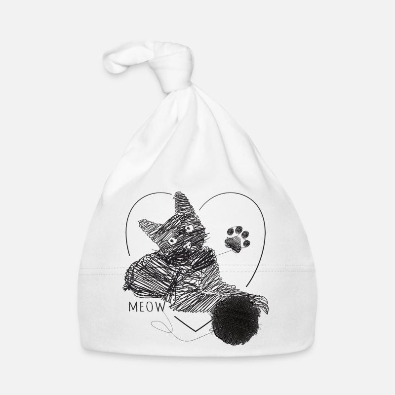 Miaou cadeau en forme de boule de laine en forme de chat Bonnet bio Bébé