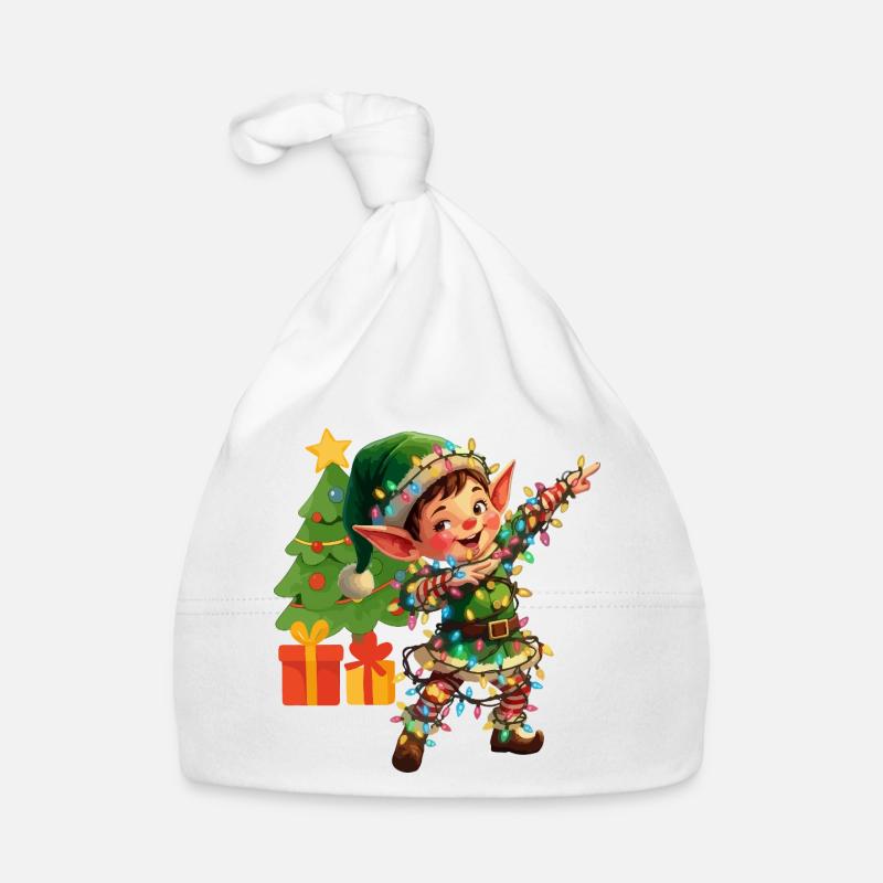 Dabbing Elf Lichterkette Weihnachten Tanzen Baby Bio-Mütze