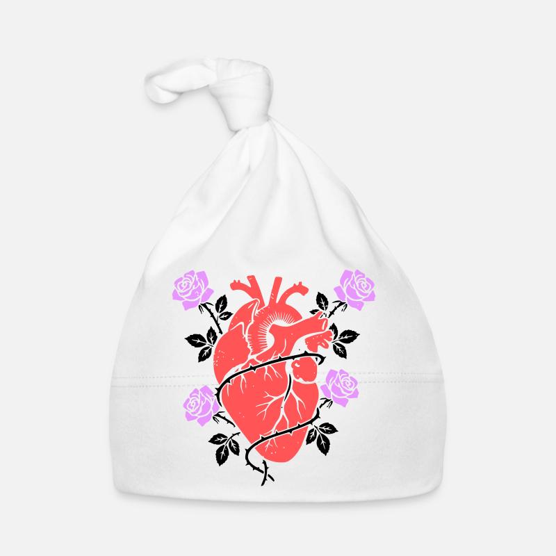 Anatomical Heart Roses Multicolored Organic Baby Cap