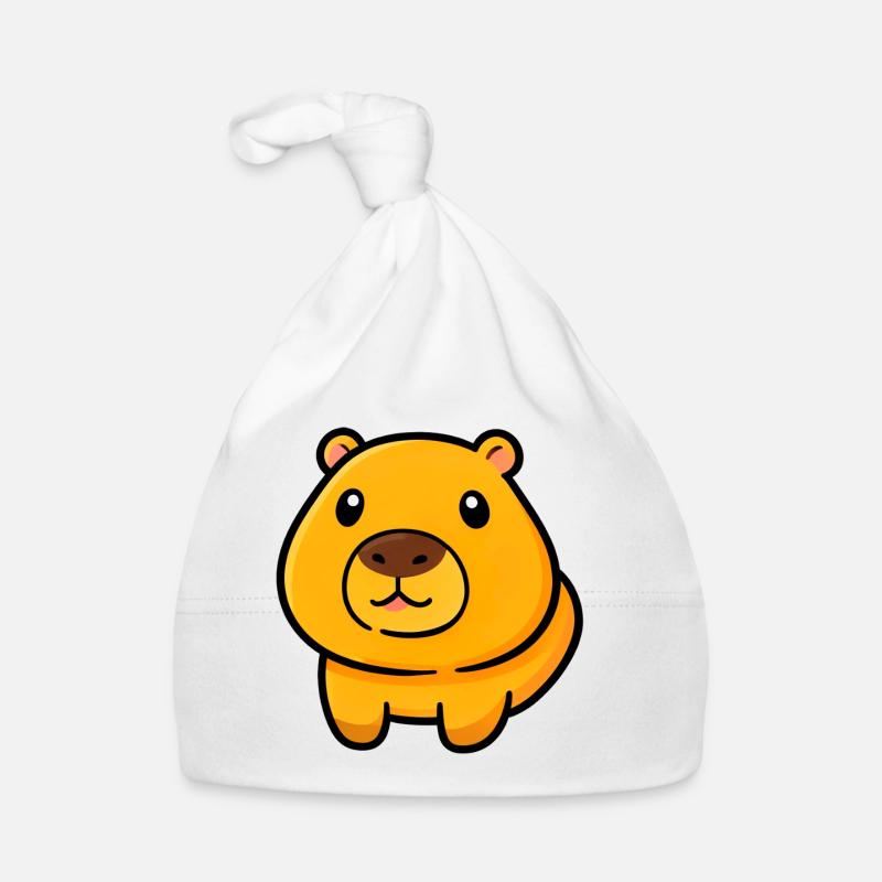 Chubby Bear Mascot Illustration Organic Baby Cap