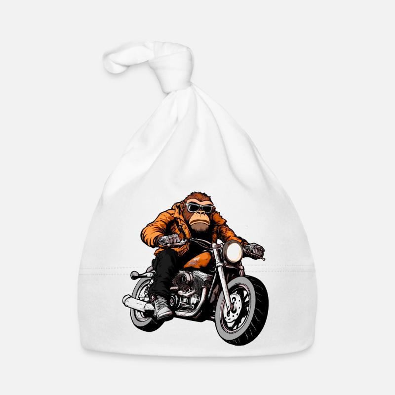 Motorcycle Monkey Organic Baby Cap