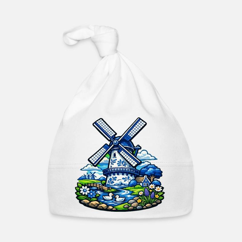 Blaue Windmühle im Garden Baby Bio-Mütze
