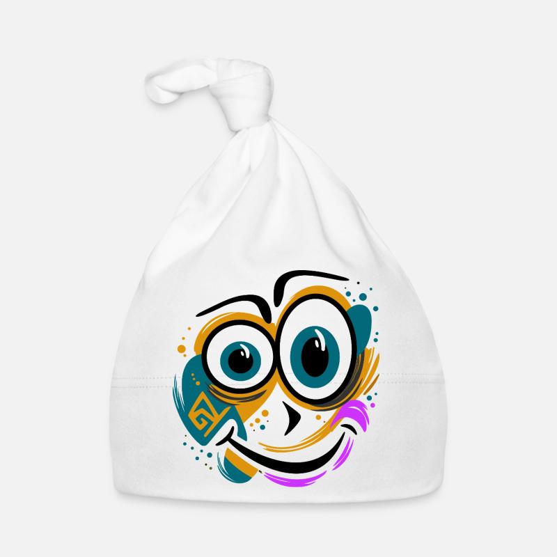 Drôle de visage éclaboussé Bonnet bio Bébé