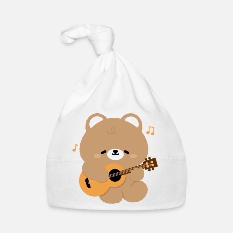 Bear Guitar Serenade Organic Baby Cap
