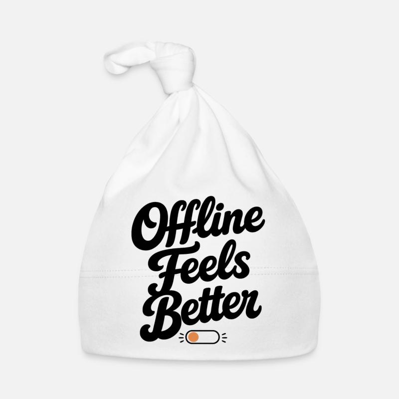 Offline Feels Better | Minimal Retro Typography  Organic Baby Cap