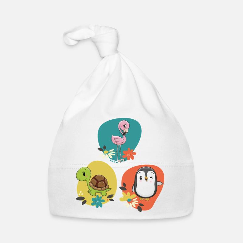 Flamingo Schildkröte Pinguin  Baby Bio-Mütze