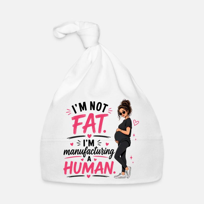 Je ne suis pas gros, je fabrique un humain - Bonnet bio Bébé - blanc