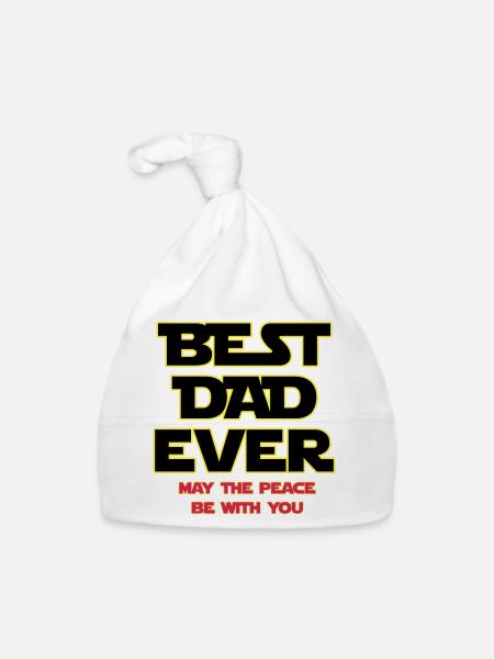 Best Dad Ever Neon Outline - Organic Baby Cap - white - Front