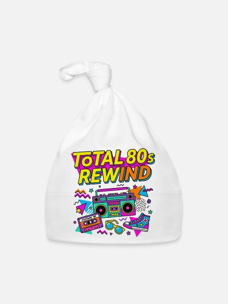 Total 80s Rewind - Baby Bio-Mütze - Weiß - Vorne