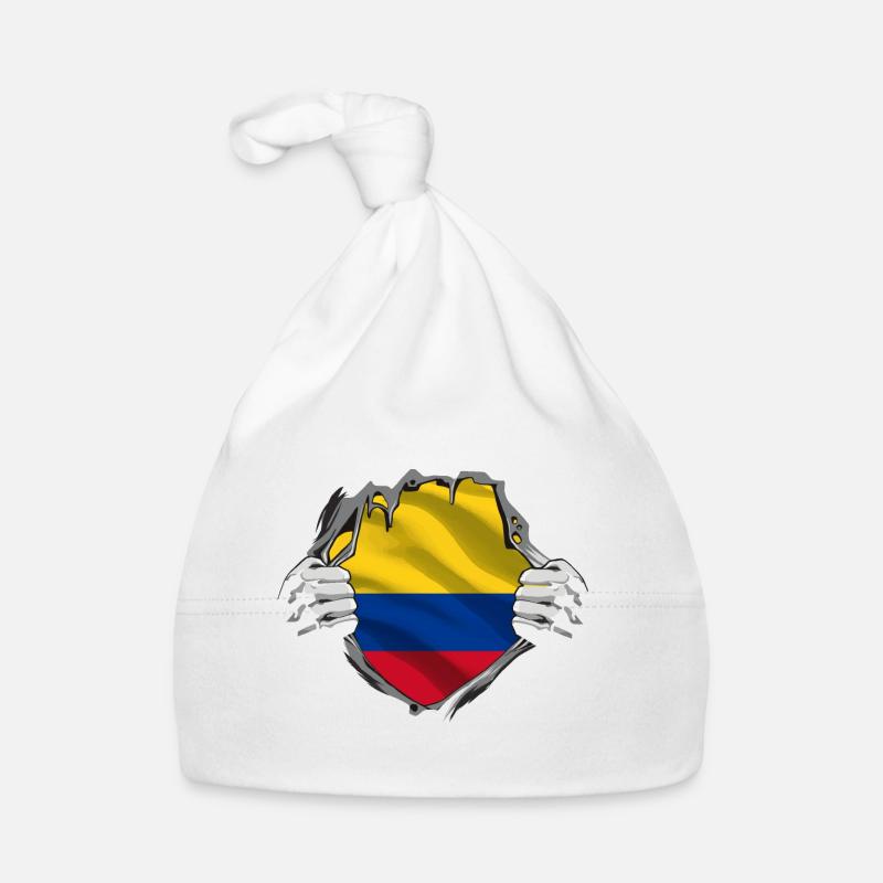Drapeau de la Colombie Vintage Drapeau colombien Bonnet bio Bébé