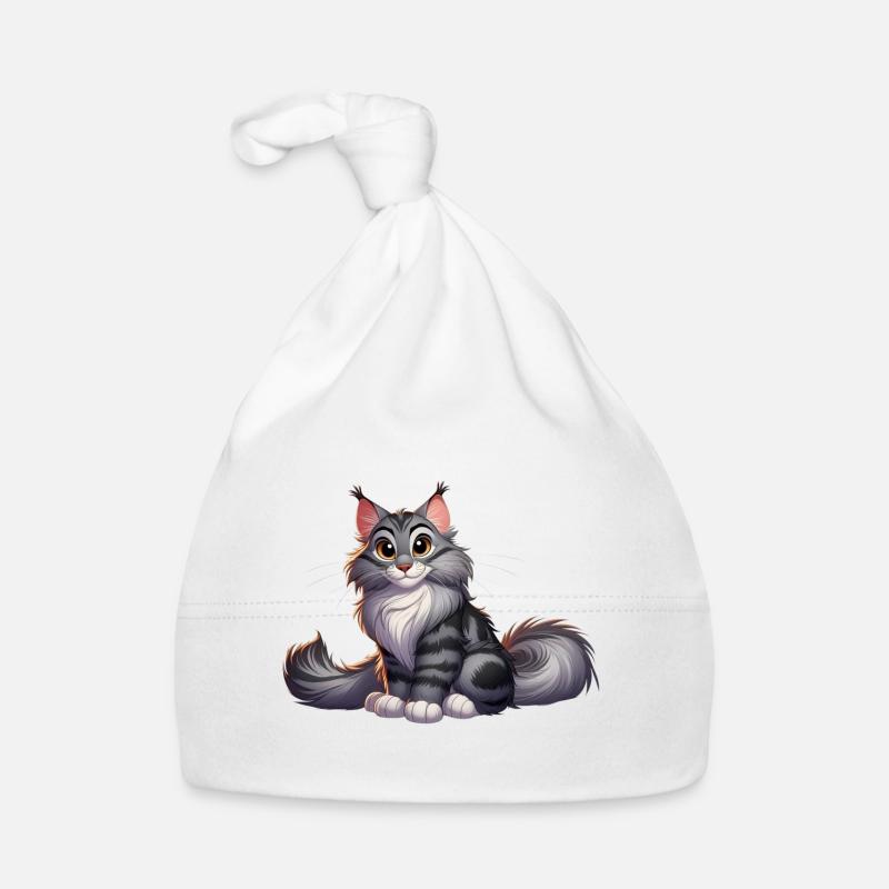 maine coon 10 - Bonnet bio Bébé - blanc