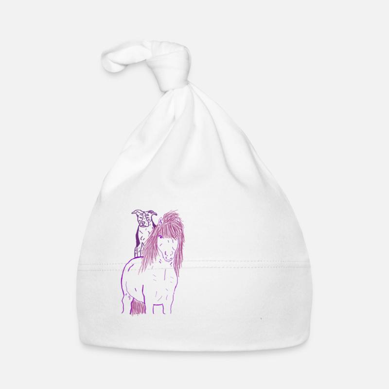 Cheval et chien Bonnet bio Bébé