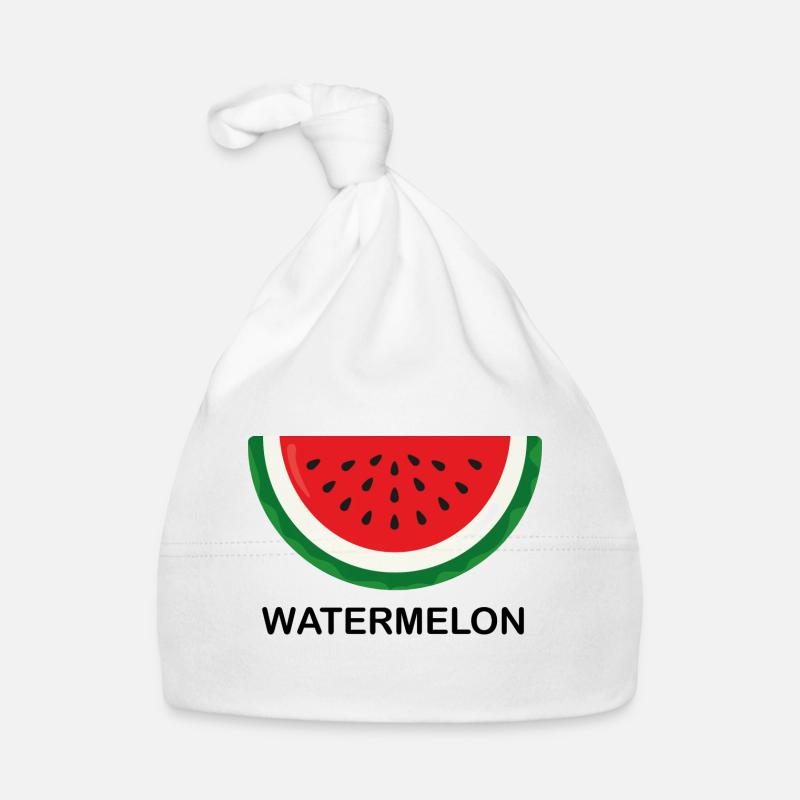 Pastèque, pastèque avec écriture noire Bonnet bio Bébé