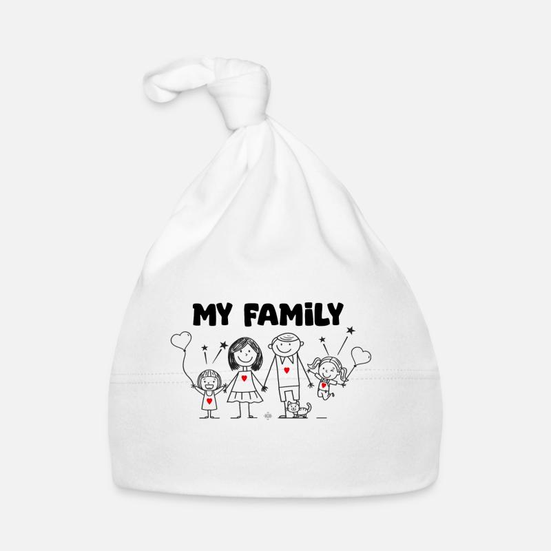 Mein Familiengeschenk Papa Mama 2 Mädchen Katze Baby Bio-Mütze
