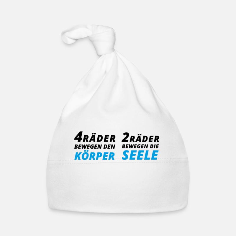 Motorradfahrer Spruch "2 Räder bewegen die Seele" Baby Bio-Mütze