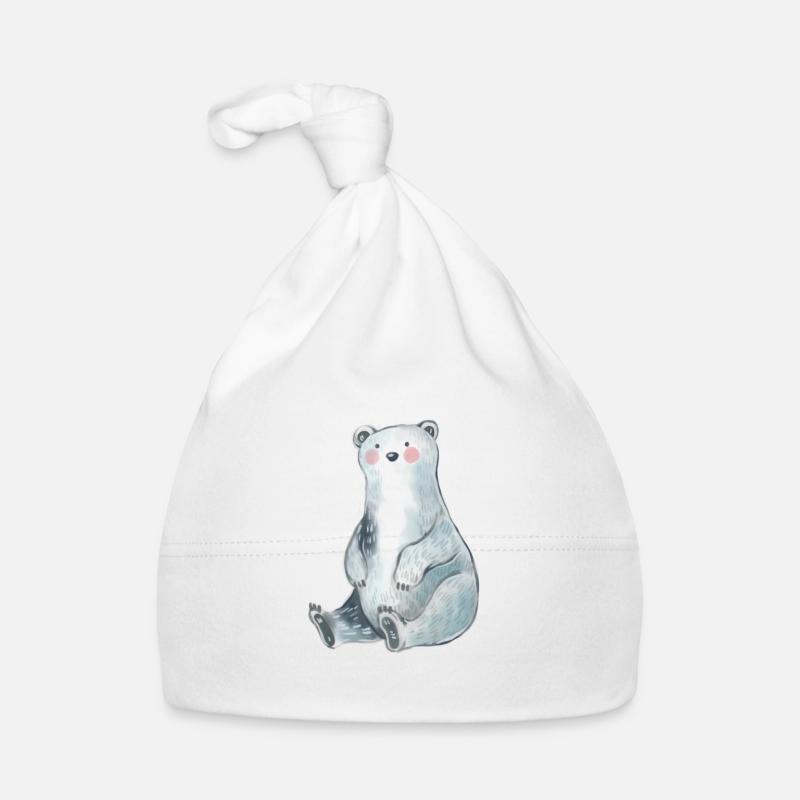 Cute bear design Organic Baby Cap