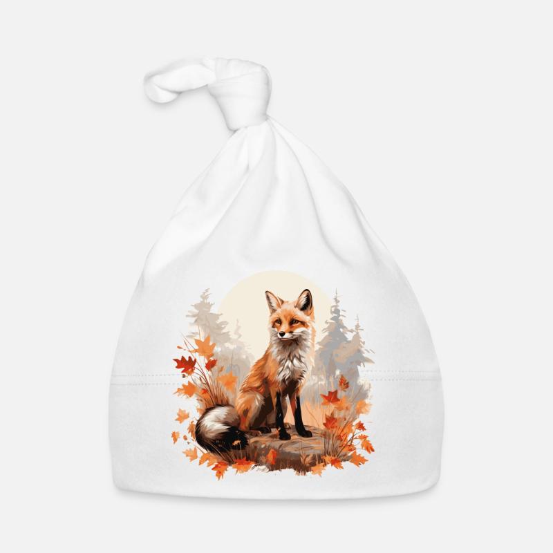 Renard en automne Bonnet bio Bébé